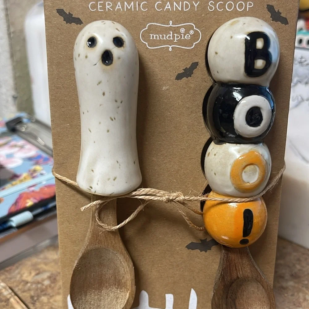 Mud Pie Ceramic Candy Scoop- Ghost Boo